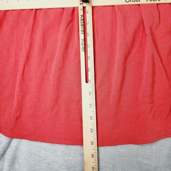 Torrid Top Womens Plus 2XL Tunic Peasant Coral Red Embroidered Boho Cottage NWT - Picture 6 of 9